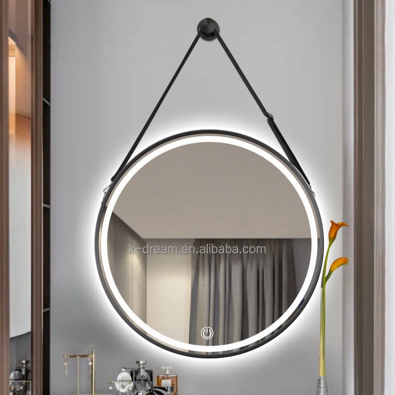 Miroir LED Rond Suspendu – Ø 60 cm, Élégance et Praticité