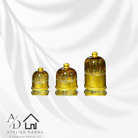 Set de 3 Bonbonnières en Verre Coloré – Style Oriental Chic | Atelier Darna