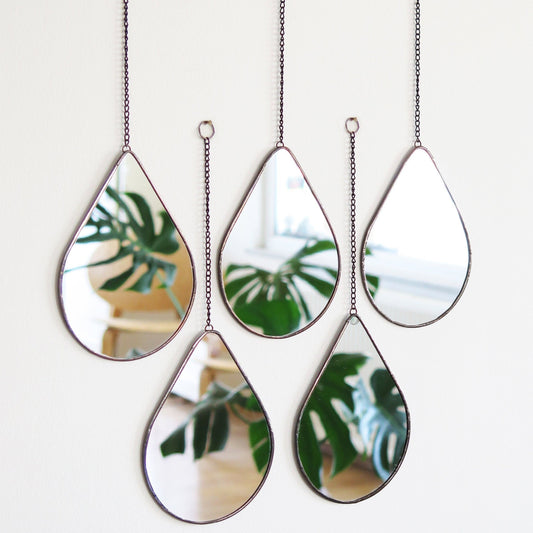 Ensemble de miroirs muraux en forme de goutte – Design minimaliste et élégant