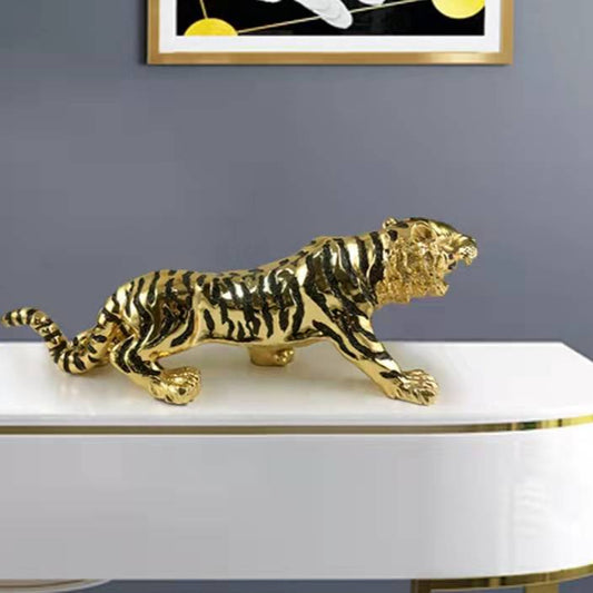 Statue Tigre Doré - Élégance et Puissance pour Votre Décoration Intérieure